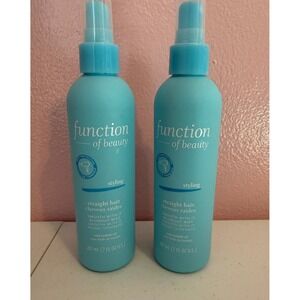 Set of 2 Function of Beauty Straight Hair Blowout Mist Heat Protection 7oz Each